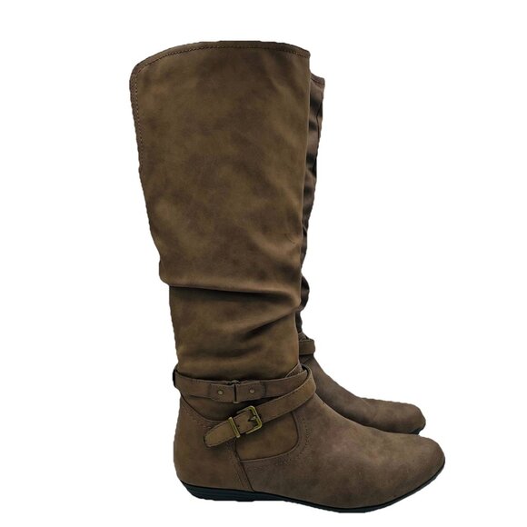 Cliffs by White Mountain Boots Womens Size 7.5M Brown Tall Franka Knee High Heel - Picture 1 of 11